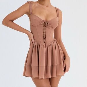 Chic Tan Mini Dress